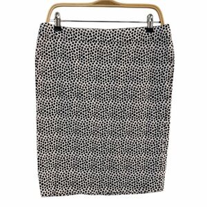 J. Crew Women‎ Sz 10 White With Brown /Gray Polka Dot Pencil Skirt